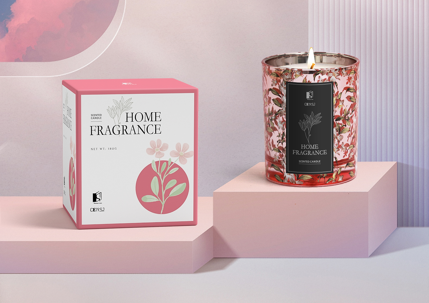 8090 Thick Bottom 4 Colors Of Electroplating Decal Flowers Craft Scented Candle