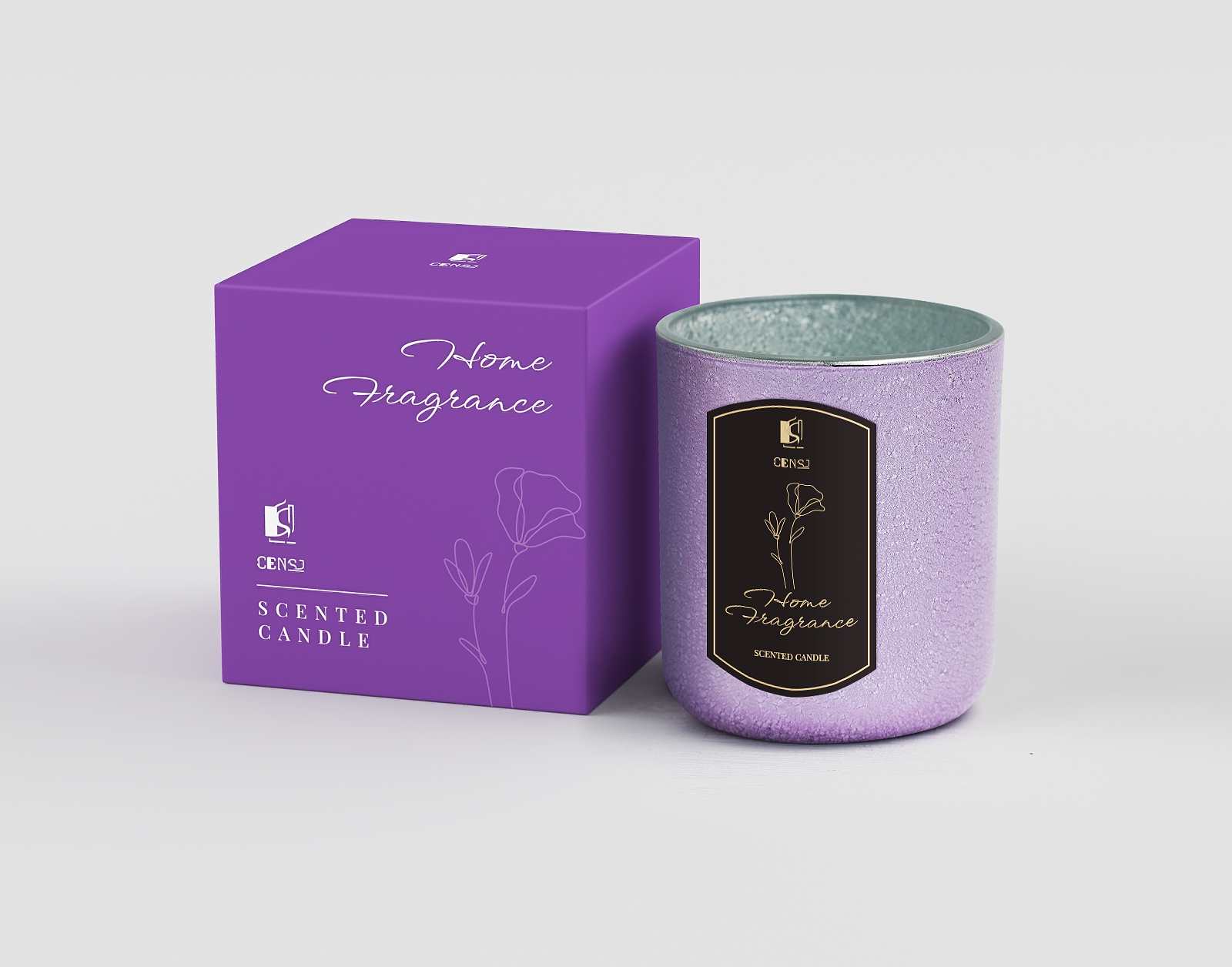 3 Colors Special Craft Feather Feel Glass Jar Scented Candle