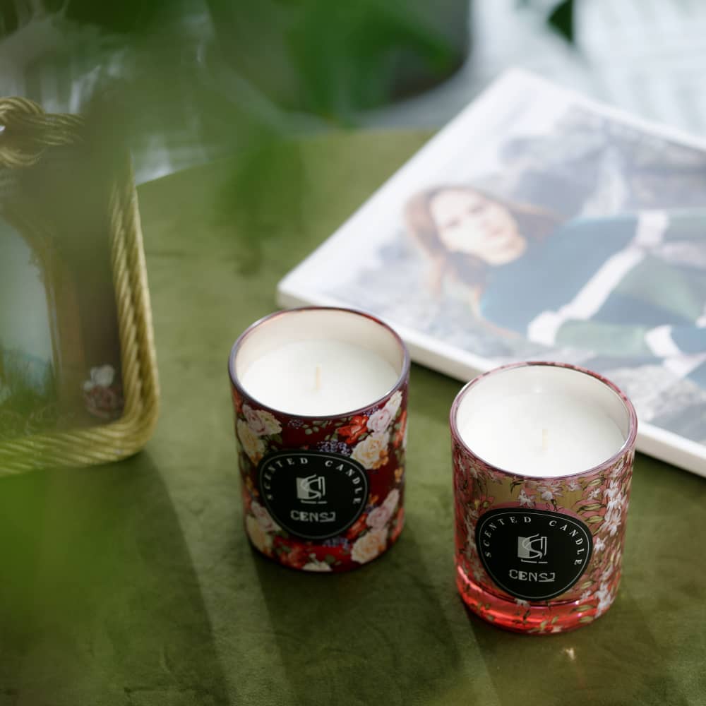 8090 Thick Bottom 4 Colors Of Electroplating Decal Flowers Craft Scented Candle