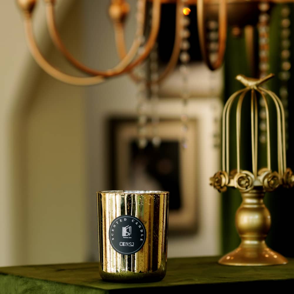 Plating Laser Engraving Large Capacity 18oz Round Bottom Luxury Glass Scented Candle