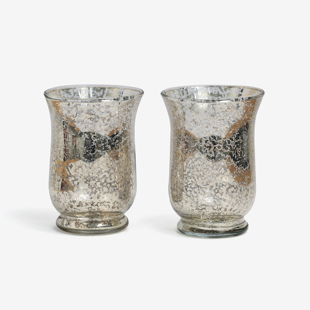 Water Transfer Printing Large Capacity Glass Hurricane Lamp Shape Candle Jar with 22oz Soy Wax