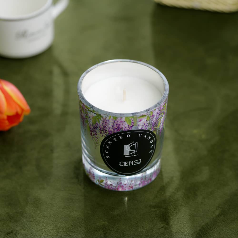 8090 Thick Bottom Wisteria Flower Electroplating Decal Craft Scented Candle