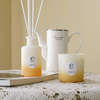 3 Colors Gradient Sandblasted Glass Jar Scented Candle Reed Diffuser Set