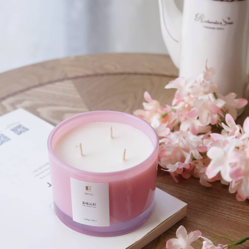 Customizable Interior Printing Color 400ml Glass Jar Scented Candle