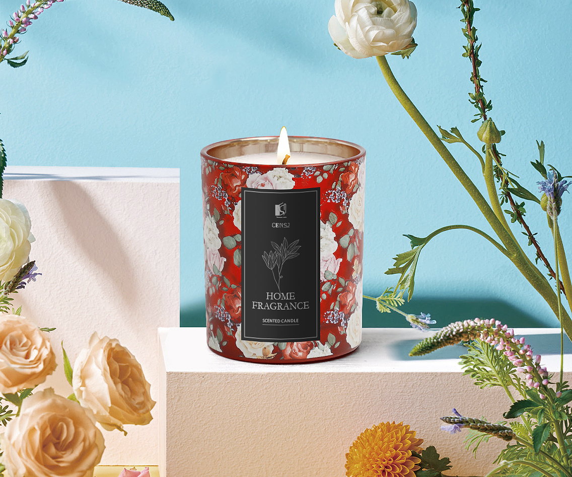 8090 Thick Bottom 4 Colors Of Electroplating Decal Flowers Craft Scented Candle