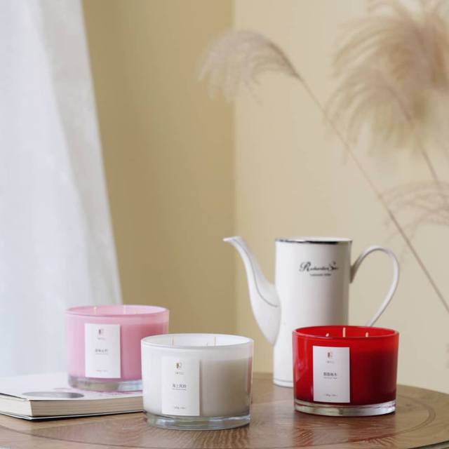 Customizable Interior Printing Color 400ml Glass Jar Scented Candle