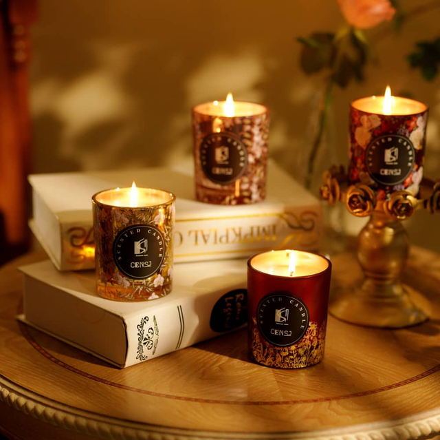 8090 Thick Bottom 4 Colors Of Electroplating Decal Flowers Craft Scented Candle