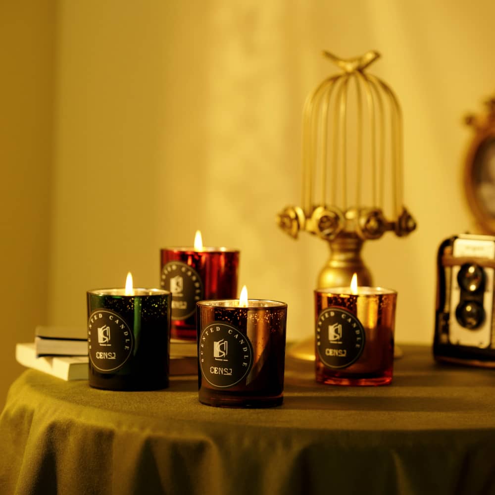 4 Color Plating Laser Engraving Process Starlight 200ml Luxury Candle