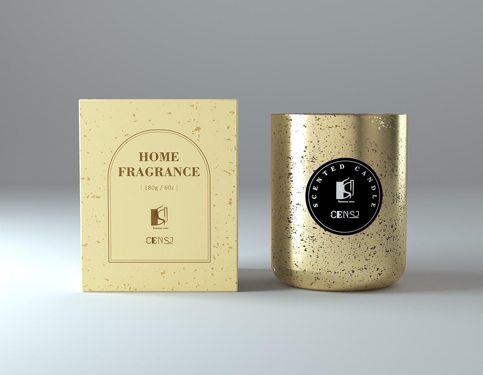 Plating Laser Engraving Large Capacity 18oz Round Bottom Luxury Glass Scented Candle