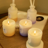 3 Colors Gradient Sandblasted Glass Jar Scented Candle Reed Diffuser Set