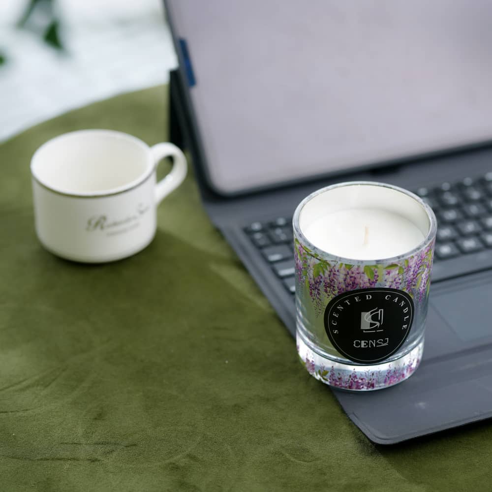 8090 Thick Bottom Wisteria Flower Electroplating Decal Craft Scented Candle